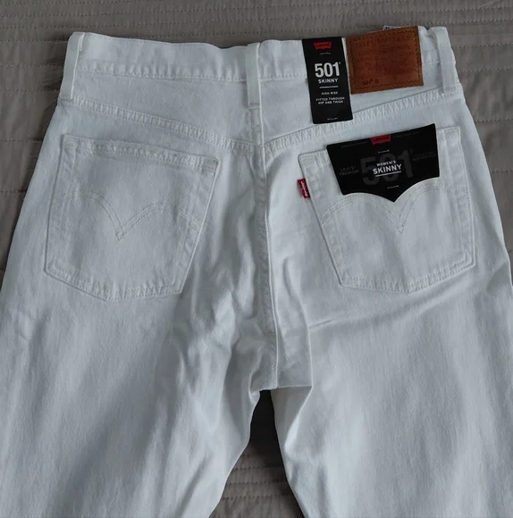 Levi's 501 High Rise Skinny In Cloud Over Sz 28 Nwt - Picture 7 of 15